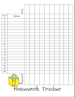 homework tracker template for teachers